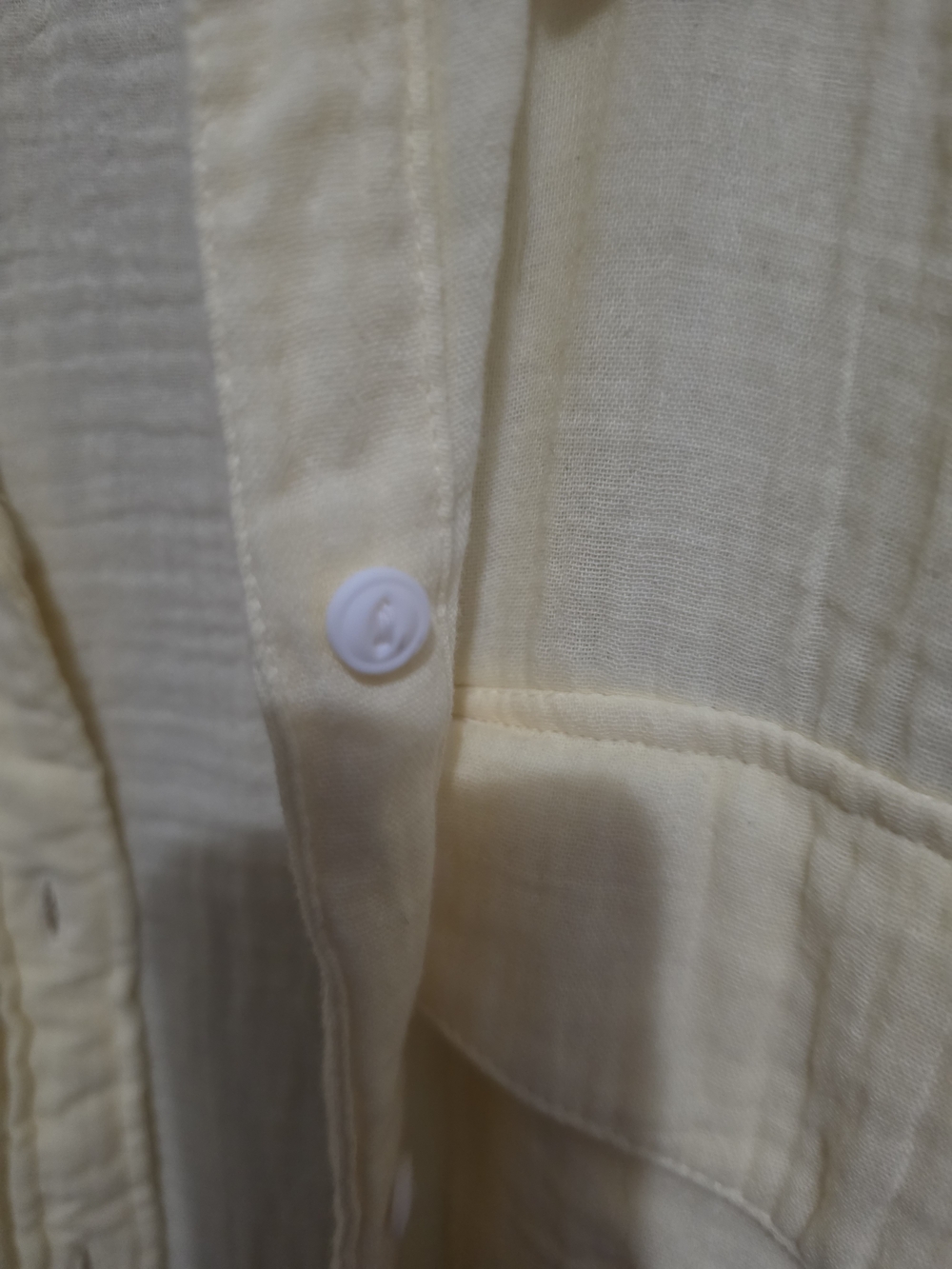 a.n.a a new approach -Very Bright Light Yellow Crinkled Gauze Button-Down Shirt - Picture 7 of 11